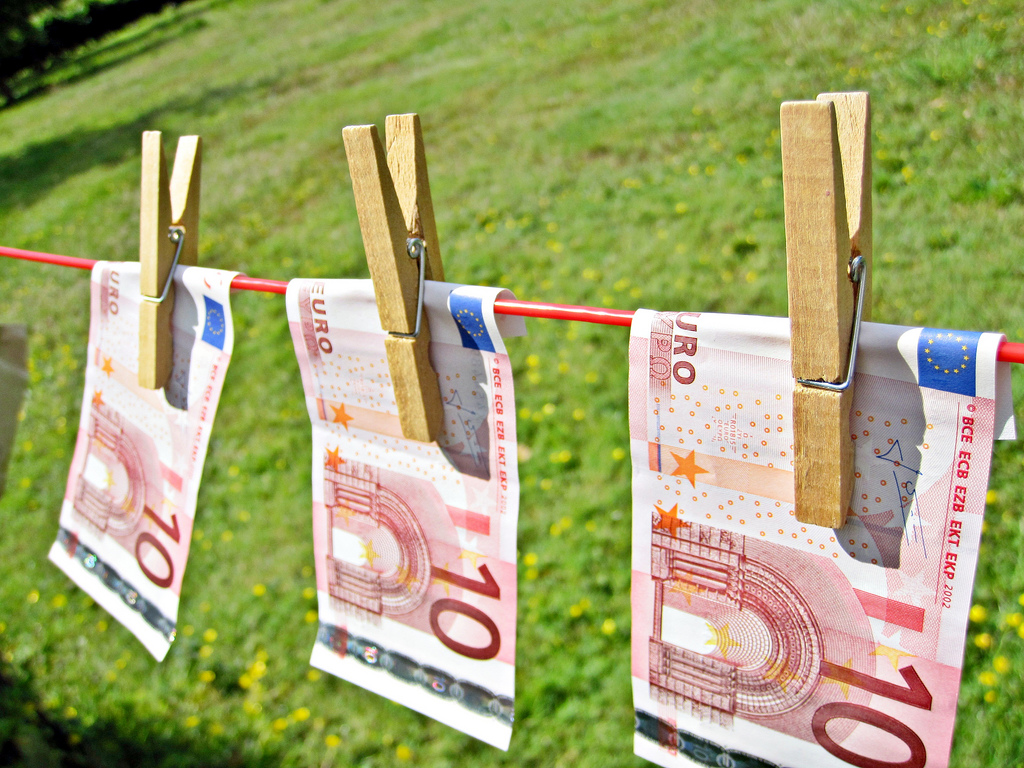 Money Laundering - Euros - Images of Money